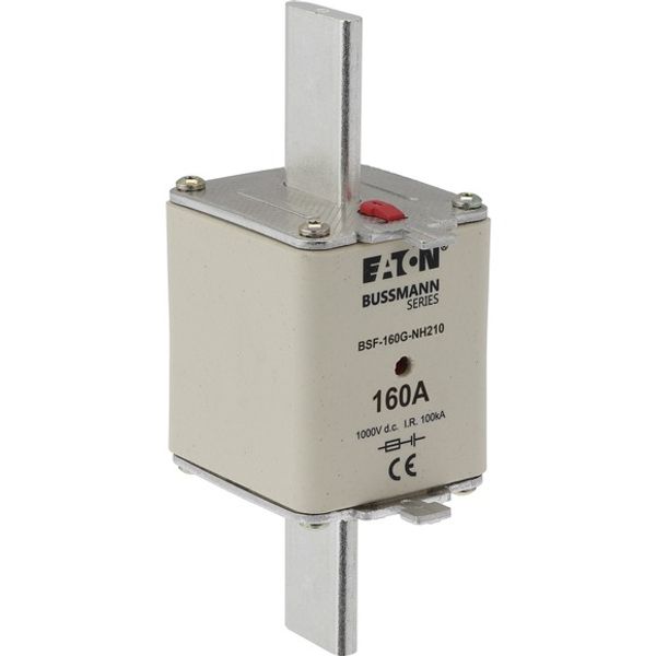 Fuse-link, high speed, 160 A, DC 1000 V, NH2, 54 x 61 x 150 mm, gBat, IEC, blade connection image 3