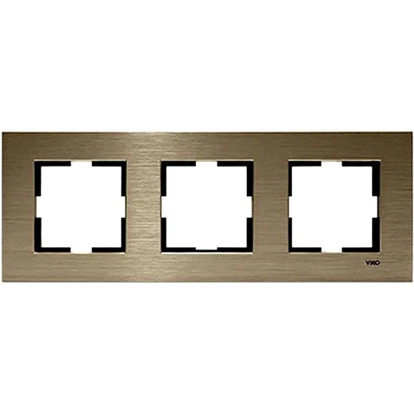 Novella Accessory Aluminium - Bronze Three Gang Frame image 1