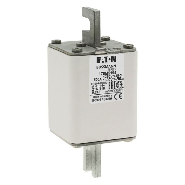 Fuse-link, high speed, 500 A, AC 1250 V, size 2, 61 x 75 x 138 mm, aR, DIN, IEC, type T indicator image 16