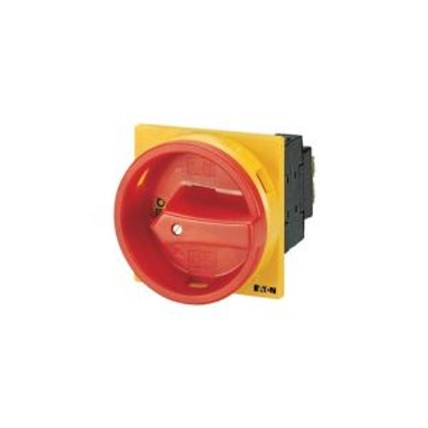 Main switch, P1, 32 A, flush mounting, 3 pole, Emergency switching off function, With red rotary handle and yellow locking ring image 10