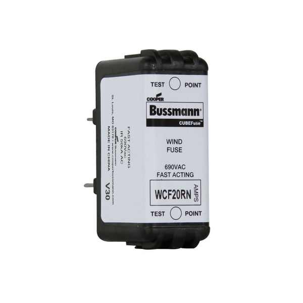 Eaton Bussmann Series WCF Fuse, Wind CUBEFuse Holder, Non-indicating, Finger safe, 20 A, CF class, Dual element, Glass filled PES material, Fits 690 V WCF Holder, CUBEFuse type image 5