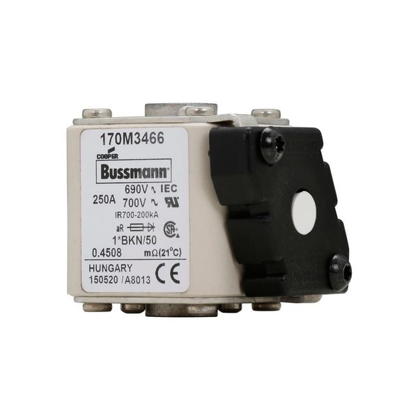 Fuse-link, high speed, 250 A, AC 690 V, compact size 1, aR, IEC, UL, single indicator image 11