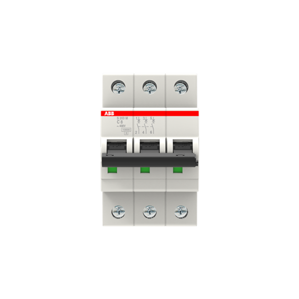 S203M-C8 Miniature Circuit Breaker - 3P - C - 8 A image 4