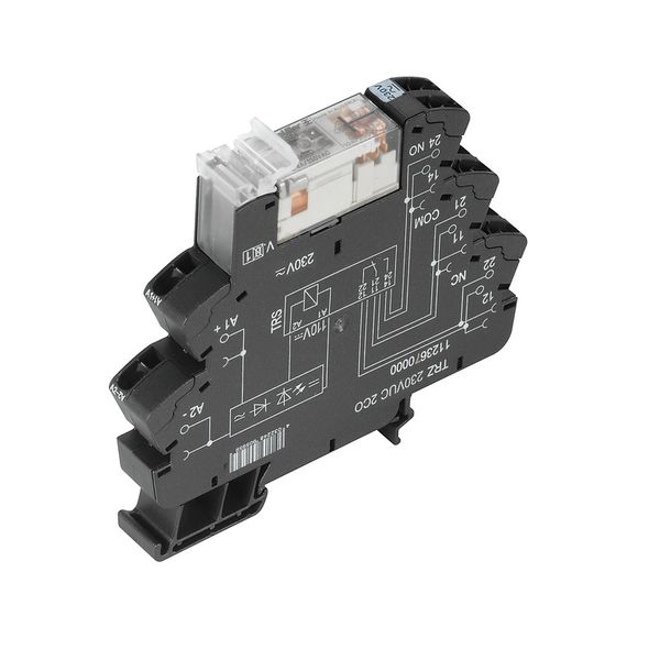 Relay module, 24…230 V UC ±10 %, Green LED, Rectifier, 2 CO contact (A image 2