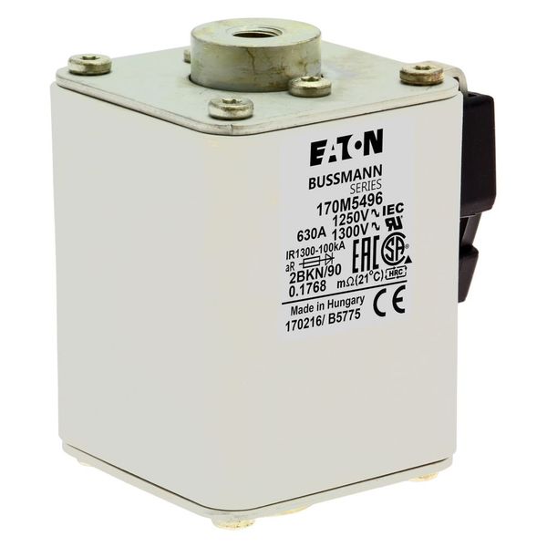 Fuse-link, high speed, 630 A, AC 1250 V, size 2, 61 x 77 x 91 mm, aR, IEC, UL, single indicator image 19