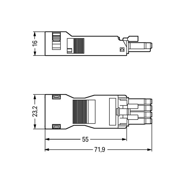 Socket with strain relief housing 4-pole white image 6