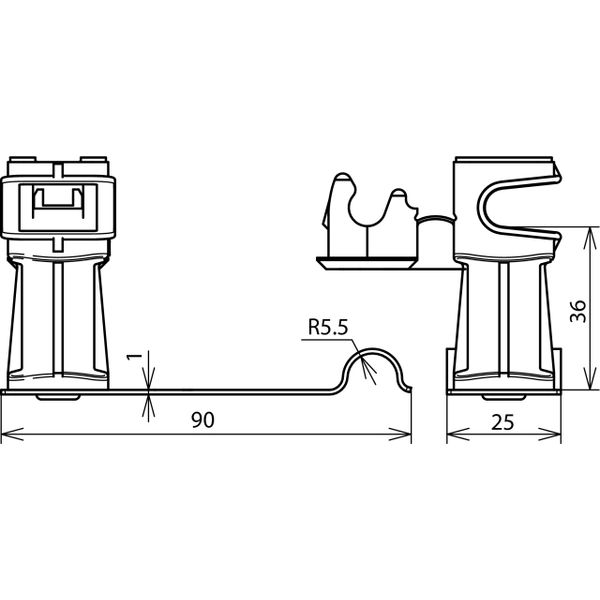 Roof cond. holder DEHNsnap StSt/plastic brown H 36mm Rd 8mm, brace f.  image 2