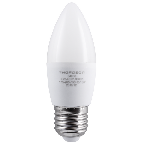 LED Light bulb 7W E27 B35 3000K 470lm THORGEON image 1