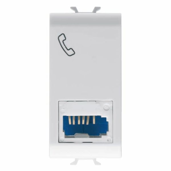 BRITISH STANDARD TELEPHONE SOCKET - 6 CONTACTS - SCREW-ON TERMINALS - 1 MODULE - GLOSSY WHITE - CHORUSMART image 2