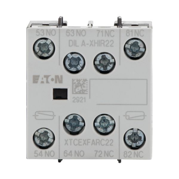 Auxiliary contact module, 4 pole, Ith= 16 A, 2 N/O, 2 NC, Microswitch, Front fixing, Screw terminals, DILA, DILM7 - DILM38 image 12