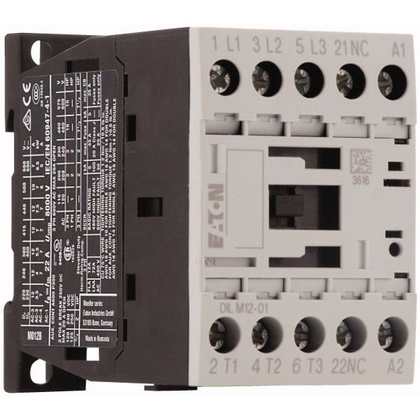 Contactor, 3 pole, 380 V 400 V 5.5 kW, 1 NC, 42 V 50/60 Hz, AC operation, Screw terminals image 4