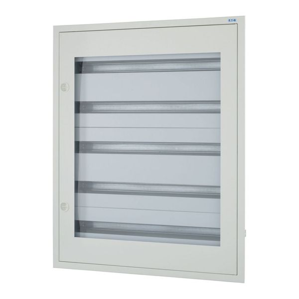 Complete flush-mounted flat distribution board with window, grey, 33 SU per row, 5 rows, type C image 2