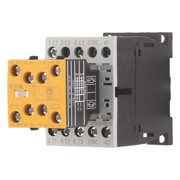 Safety contactor, 380 V 400 V: 3 kW, 2 N/O, 3 NC, 230 V 50 Hz, 240 V 60 Hz, AC operation, Screw terminals, With mirror contact (not for microswitches) image 4