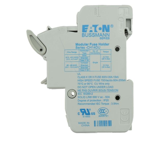 Fuse-holder, low voltage, 50 A, AC 690 V, 14 x 51 mm, 1P + neutral, IEC image 21