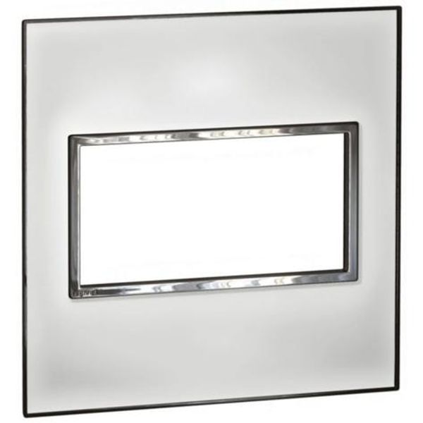 Plate Arteor - US standard - square - 4 modules - 4'' x 4'' - mirror white image 1