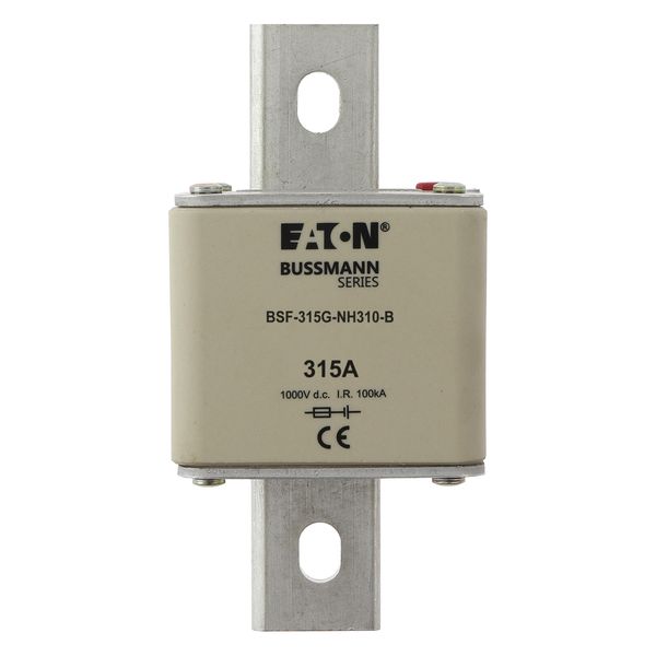 Fuse-link, high speed, 315 A, DC 1000 V, NH3, 71 x 76 x 150 mm, gBat, IEC, bolted connection image 12