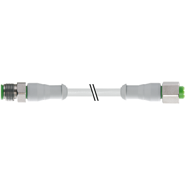 M12 male 0° / M12 female 0° A-cod. F&B PVC 4x0.34 gy UL/CSA 20m image 1