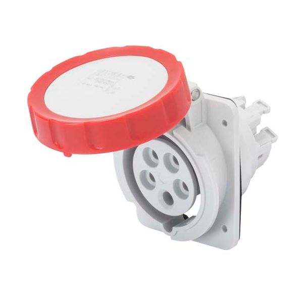 10° ANGLED FLUSH-MOUNTING SOCKET-OUTLET HP - IP66/IP67 - 2P+E 16A 380-415V 50/60HZ - RED - 9H - FAST WIRING image 2
