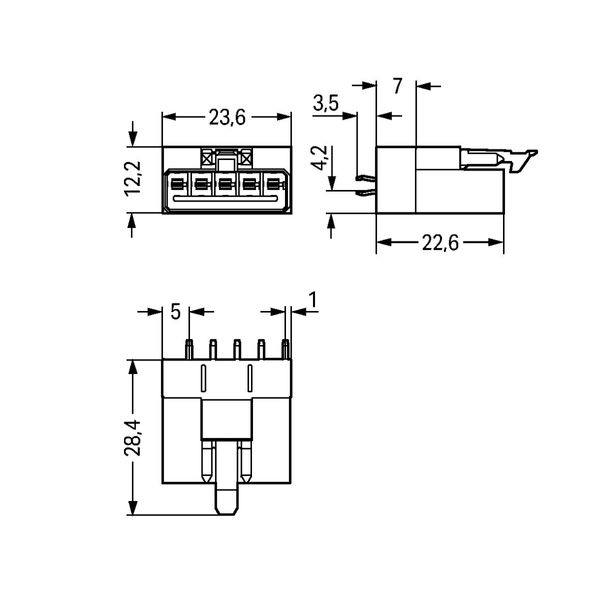 Plug for PCBs straight 5-pole pink image 5