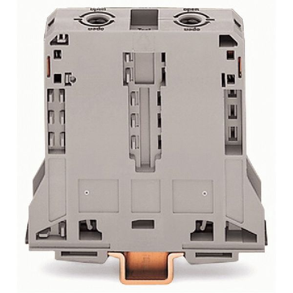 2-conductor through terminal block 95 mm² lateral marker slots gray image 1