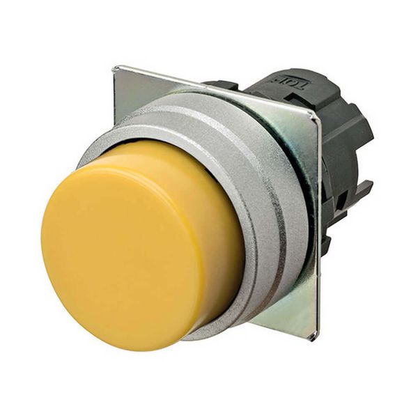 Pushbutton A22NZ Ø22, bezel brushed metal, PROJECTED, MOMENTARY, CAP C image 1