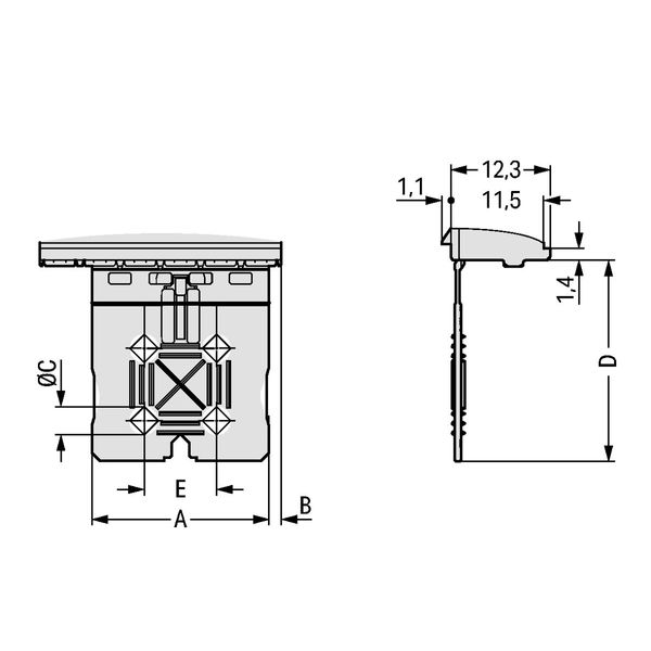 2092-1162 1-conductor THT female connector straight; push-button; Push-in CAGE CLAMP® image 3