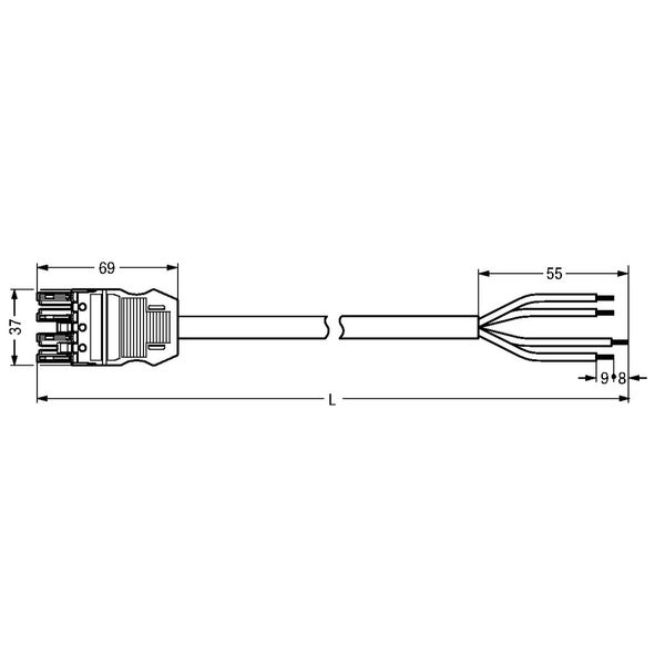 pre-assembled connecting cable Eca Socket/open-ended black image 3