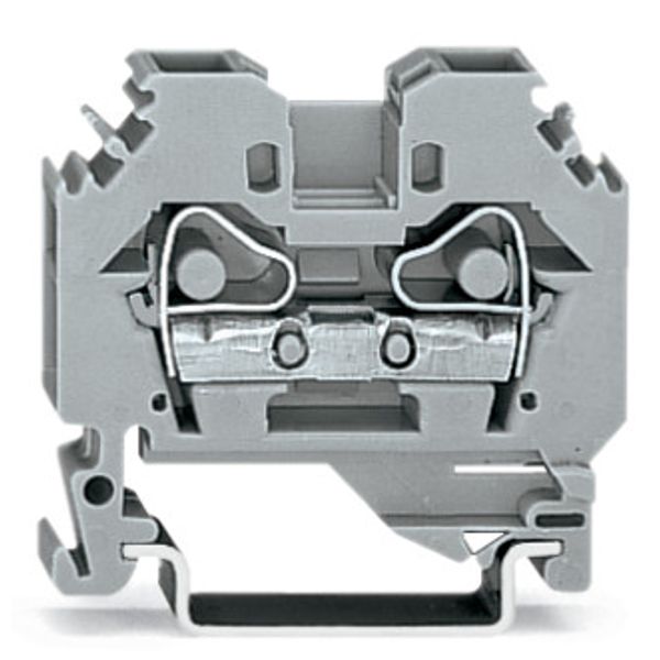 2-conductor through terminal block 6 mm² lateral marker slots gray image 2