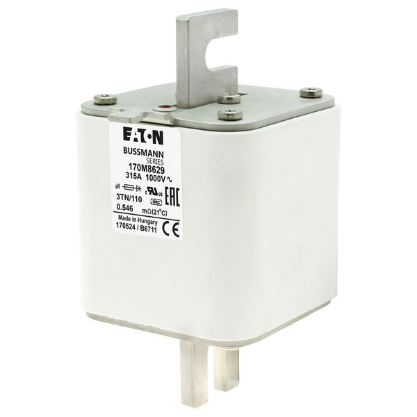 Fuse-link, high speed, 315 A, AC 1000 V, DIN 3, 74 x 90 x 139 mm, aR, DIN, IEC, single indicator image 6