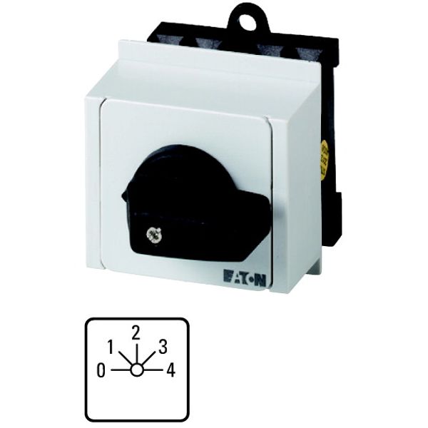 Step switches, T0, 20 A, service distribution board mounting, 2 contact unit(s), Contacts: 4, 45 °, maintained, With 0 (Off) position, 0-4, Design num image 1