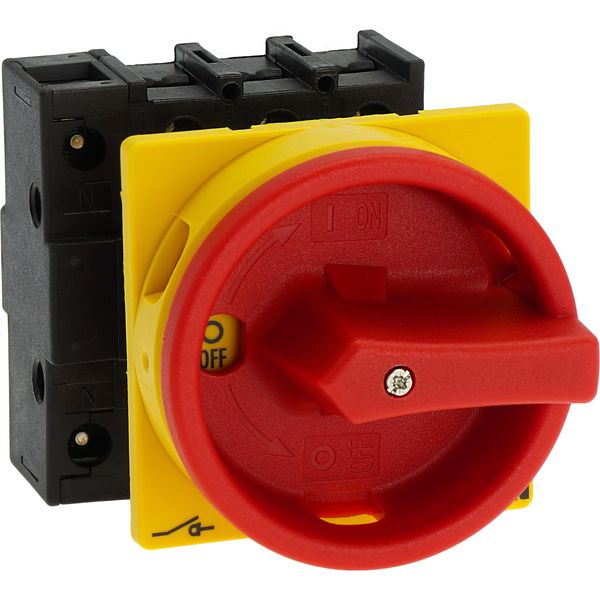 Main switch, P1, 32 A, flush mounting, 3 pole + N, Emergency switching off function, With red rotary handle and yellow locking ring, Lockable in the 0 image 37