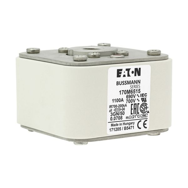 Fuse-link, high speed, 1100 A, AC 690 V, size 3, 76 x 92 x 53 mm, aR, IEC, UL, single indicator image 8