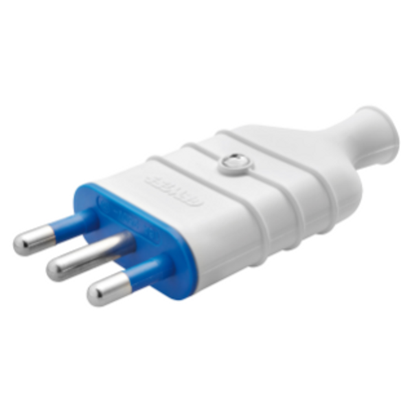 PORTABLE PLUG - STRAIGHT - ITALIAN STANDARD - 2P+E 16A 250V ac - TYPE S17 - WHITE image 1