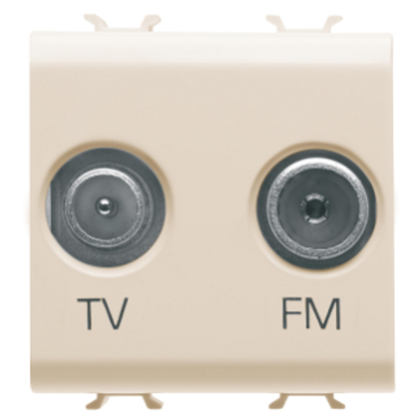 SOCKET-OUTLET TV-FM - DIRECT - 2 MODULES - IVORY - CHORUSMART image 1