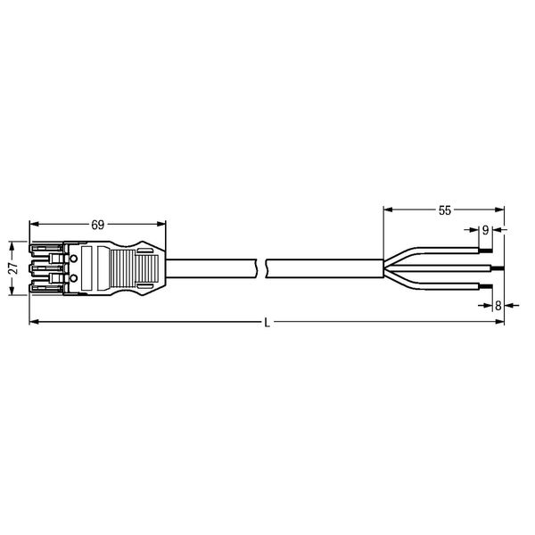 pre-assembled connecting cable Eca Socket/open-ended red image 2