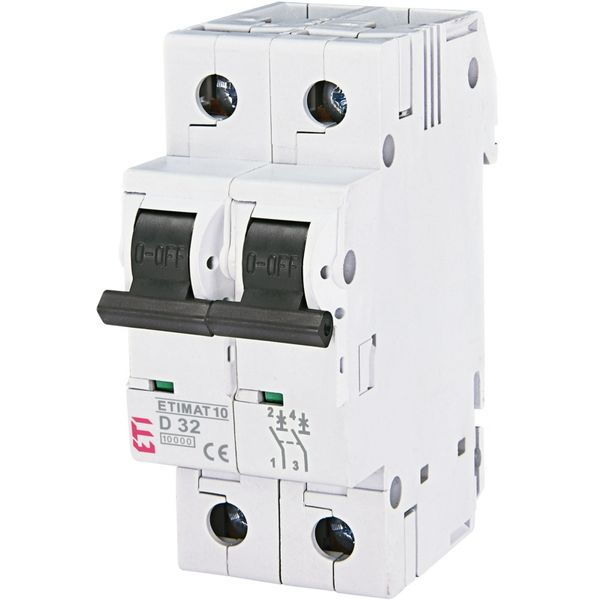 Miniature circuit breaker, ETIMAT 10 2p D32 image 1