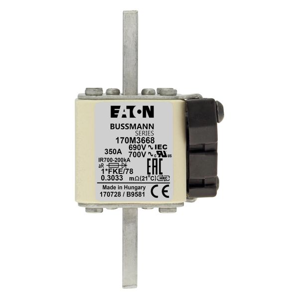 Fuse-link, high speed, 350 A, AC 690 V, compact size 1, 45 x 59 x 110 mm, aR, IEC, UL image 8