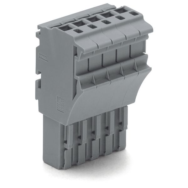 1-conductor female connector Push-in CAGE CLAMP® 4 mm² gray image 1