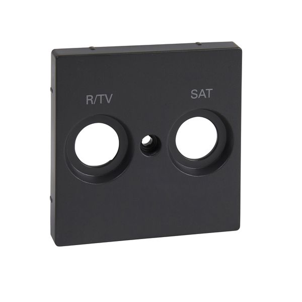 Central plate marked R/TV+SAT for antenna socket-outlet, anthracite, System M image 3