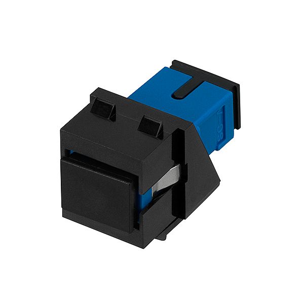 SC Keystone module, SM, OS2 (blue), black (similar to RAL 9005) image 1