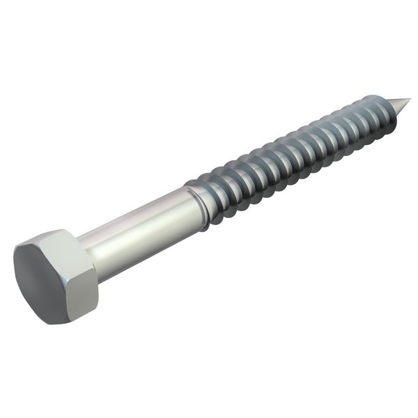 HHWS 8x50 G  Wood screw with hexagon. hl., 8x50mm, Steel, St, galvanized, DIN EN 12329 image 1