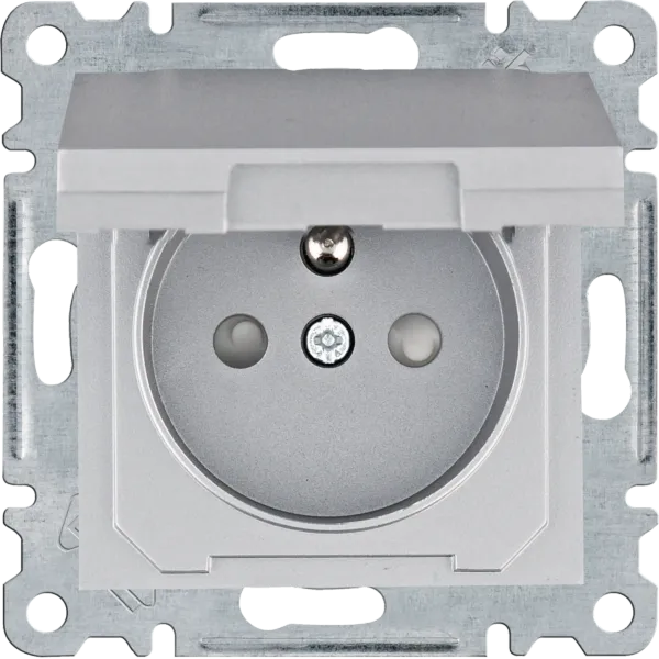 2P+Z socket cover trans. contact -silver image 1