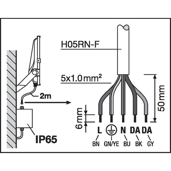 FLOODLIGHT PERFORMANCE DALI ASYM 45x140 290W 4000K BK image 13