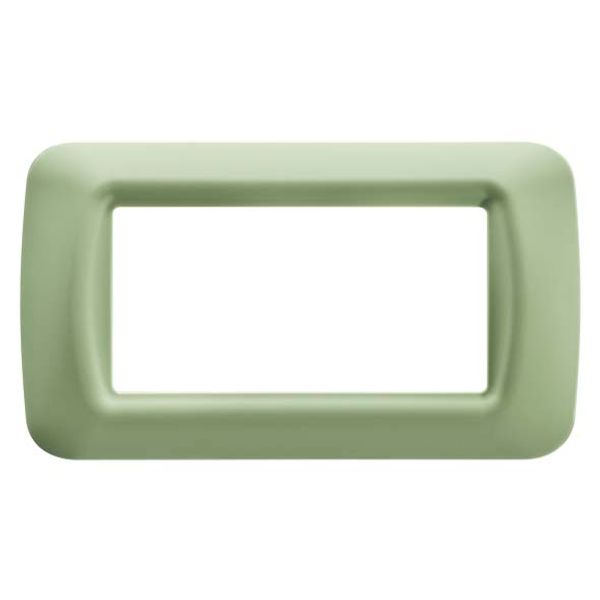 TOP SYSTEM PLATE - IN TECHNOPOLYMER GLOSS FINISHING - 4 GANG - VENETIAN GREEN - SYSTEM image 2