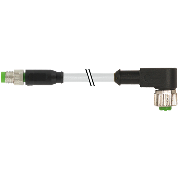 M8 male 0° / M12 female 90° A-cod. PUR 3x0.25 gy UL/CSA+drag ch. 7.5m image 1