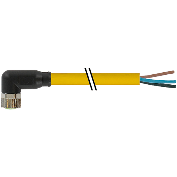 M8 female 90° with cable TPE 4x22AWG ye UL/CSA, ITC/PLTC 10m image 1