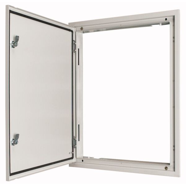 3-component flush-mounting door frame with door, double-bit lock, IP54, HxW=1760x1000mm image 1