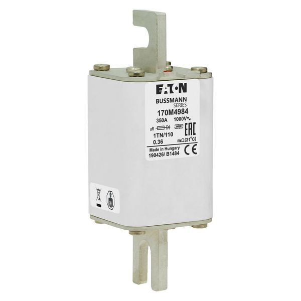 Fuse-link, high speed, 350 A, AC 1000 V, DIN 1, 51 x 69 x 138 mm, aR, DIN, IEC, type T indicator image 8