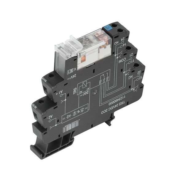 Relay module, 12 V DC ±20 %, Green LED, Free-wheeling diode, Reverse p image 1