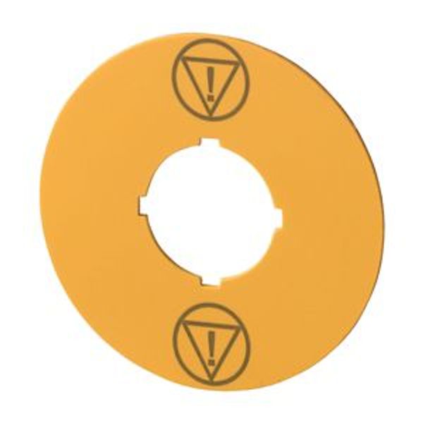 Label, emergency switching off, yellow, D = 60 mm, with IEC60417-5638 symbol image 2